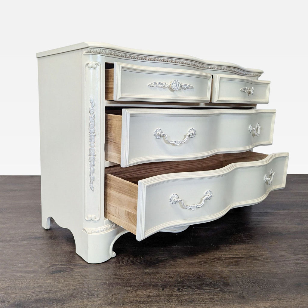 2. Elegant Lea Industries dresser in white, showcasing six spacious drawers and a traditional silhouette.