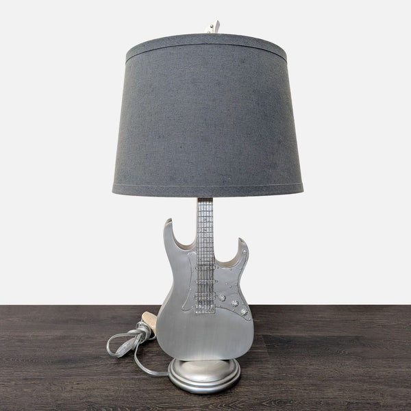 Pottery Barn Kids Electric Guitar Table Lamp with Grey Shade