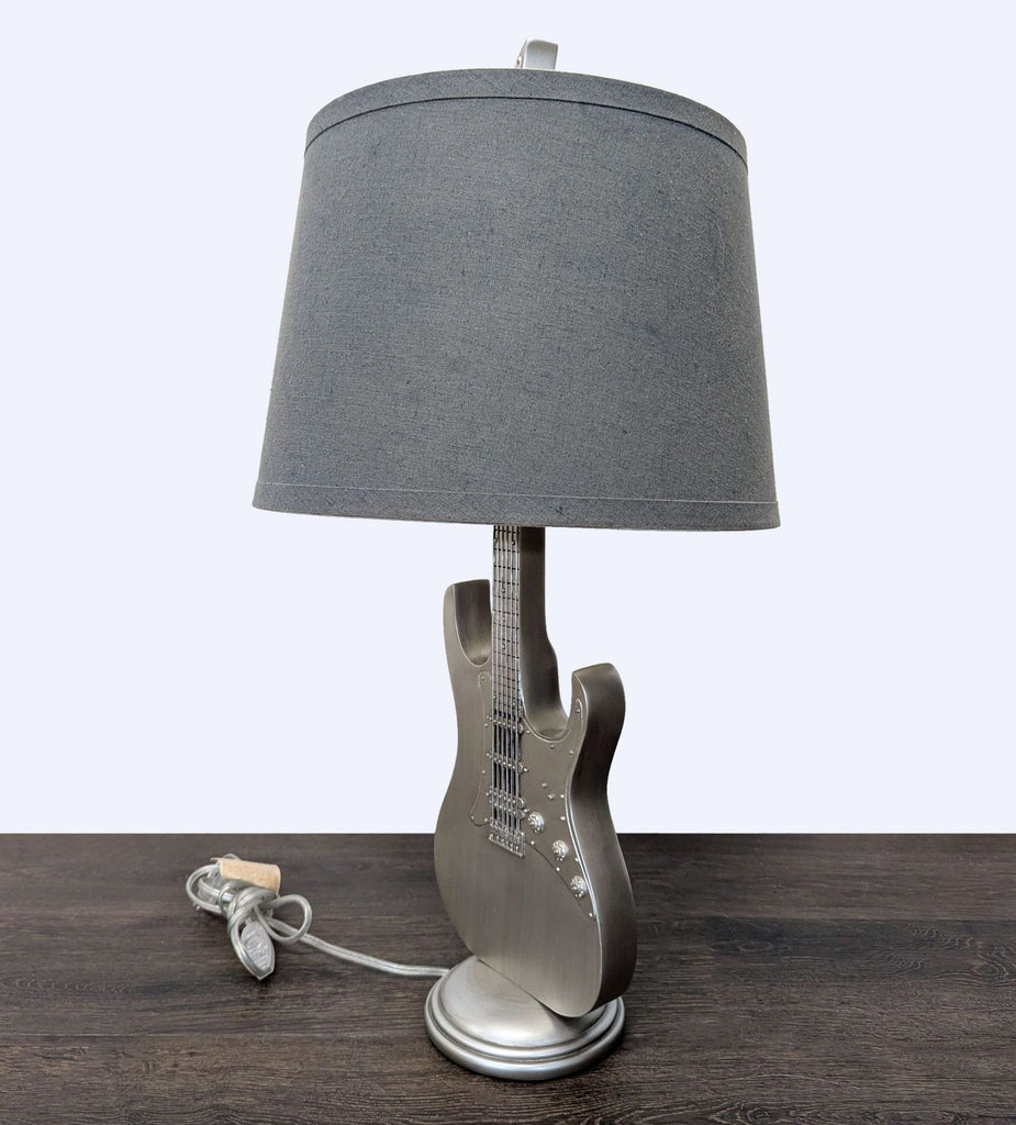 Pottery Barn Kids Electric Guitar Table Lamp with Grey Shade