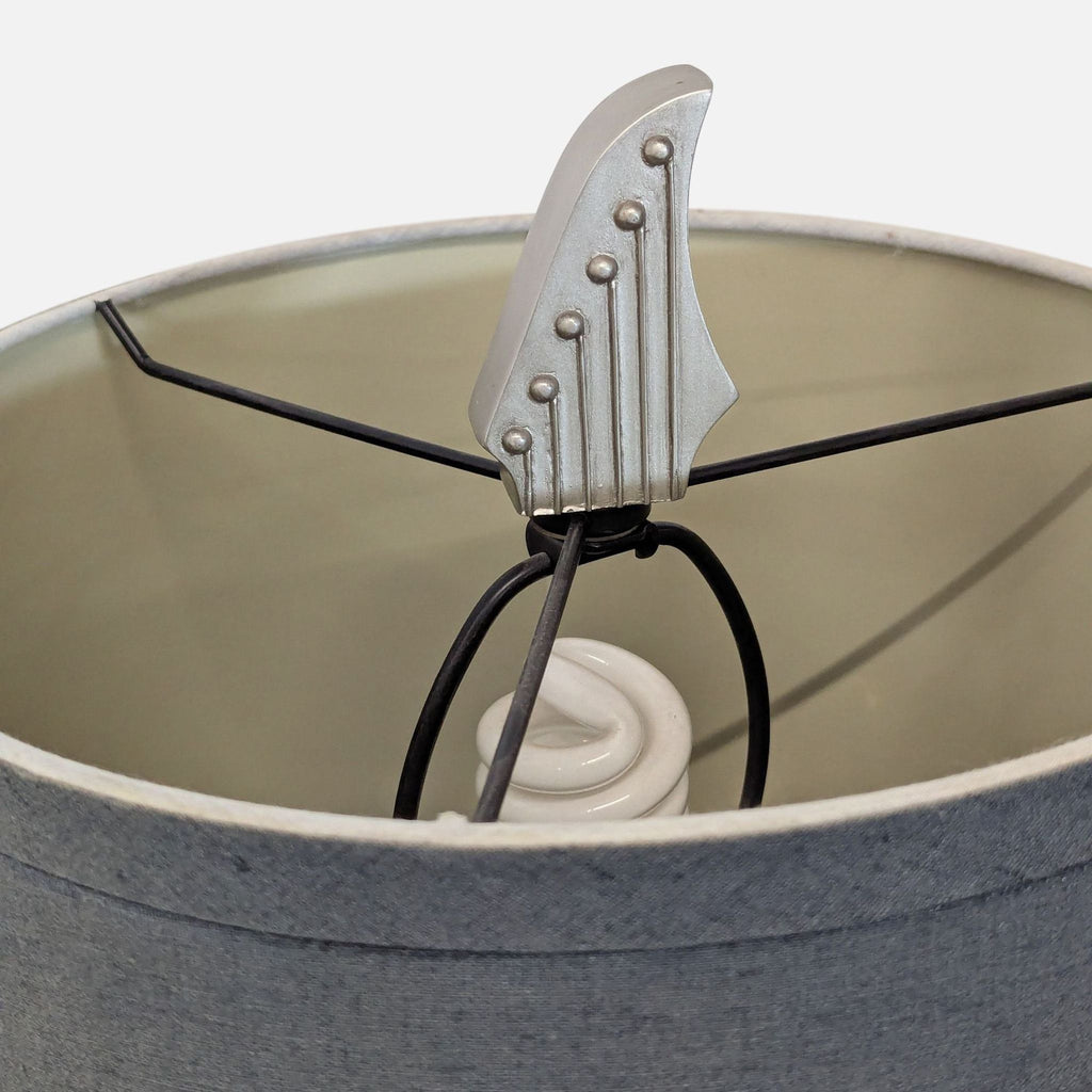 Pottery Barn Kids Electric Guitar Table Lamp with Grey Shade