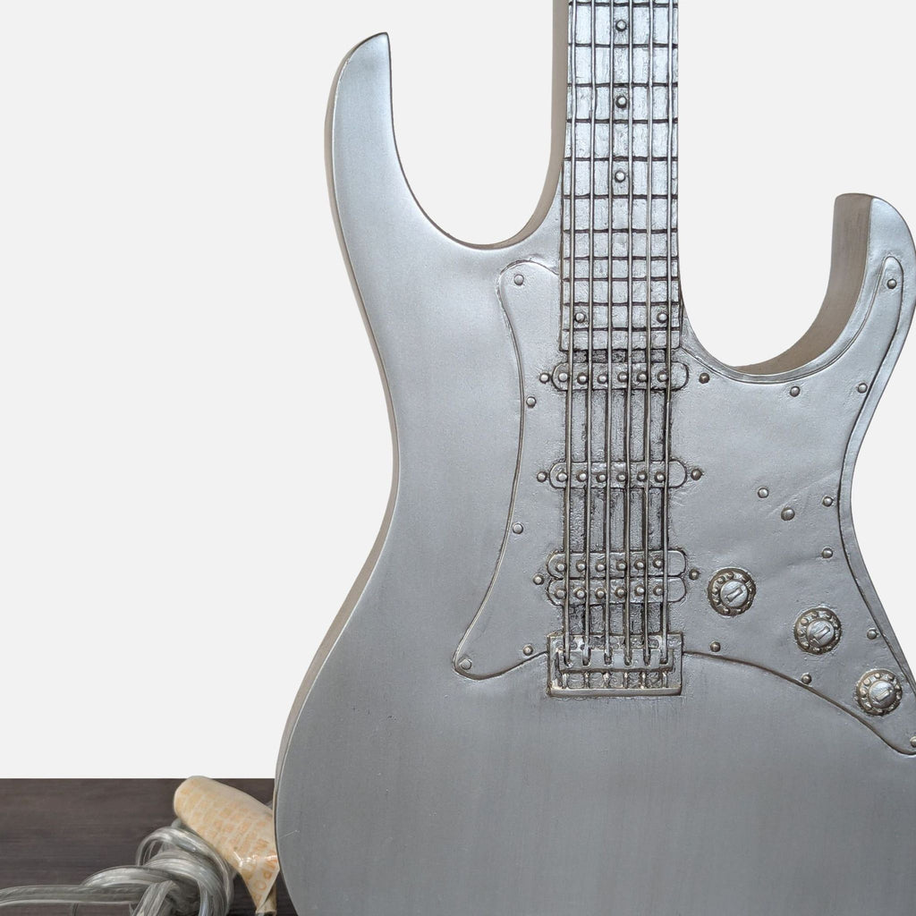 Pottery Barn Kids Electric Guitar Table Lamp with Grey Shade