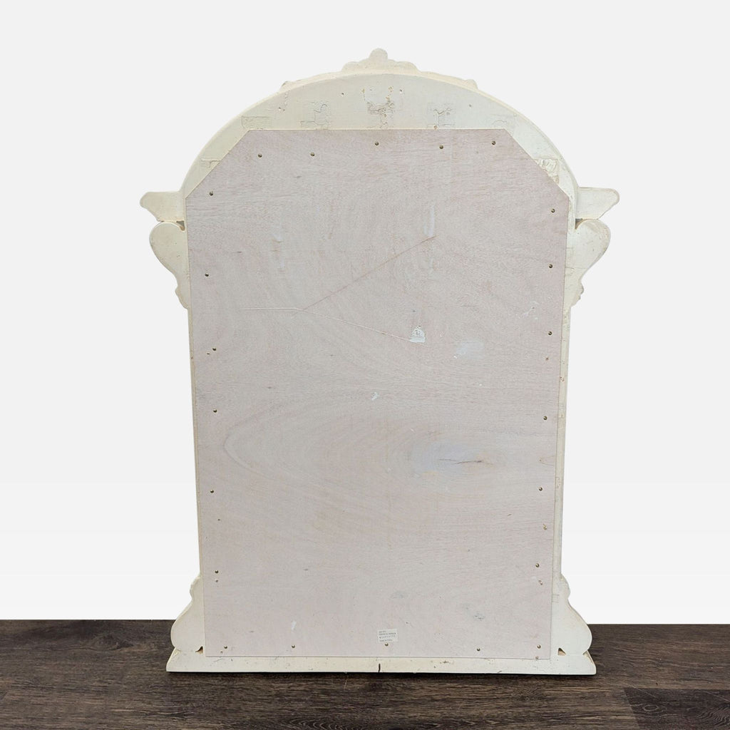 Carved and Arched Mirror in White Finish