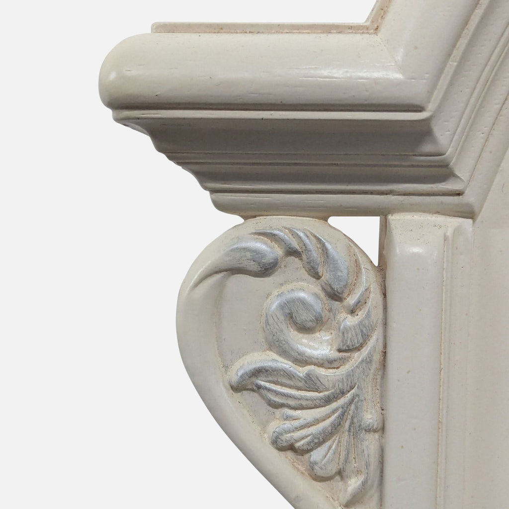 Carved and Arched Mirror in White Finish