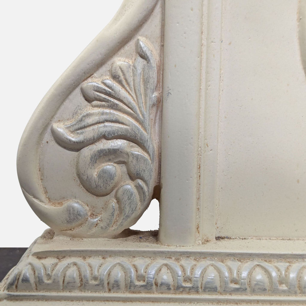 Carved and Arched Mirror in White Finish