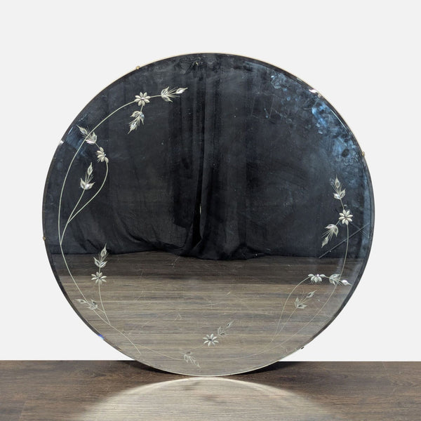Vintage Etched Frameless Mirror