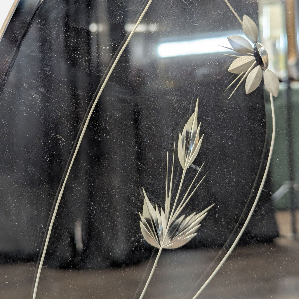 Vintage Etched Frameless Mirror
