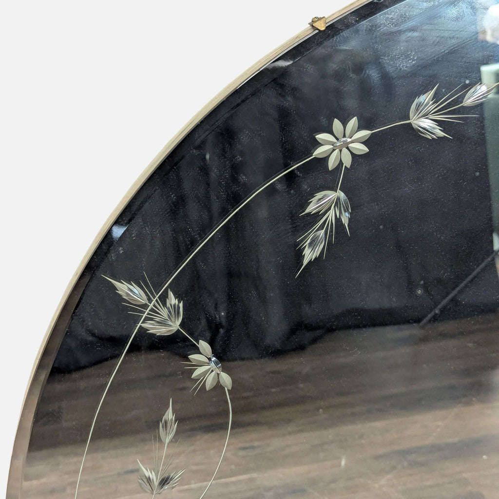 Vintage Etched Frameless Mirror