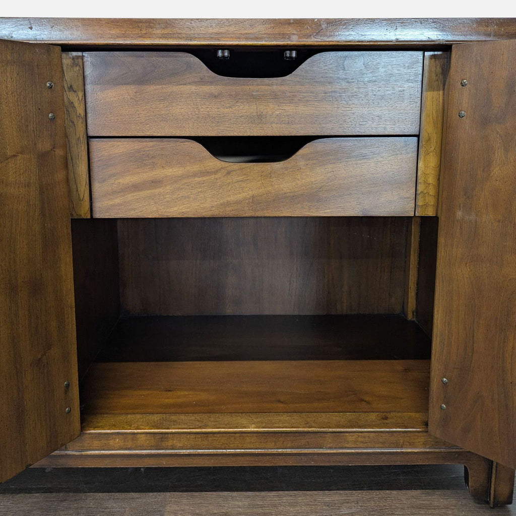 Drexel Heritage Dynasty Burl Walnut Asian-Inspired Credenza