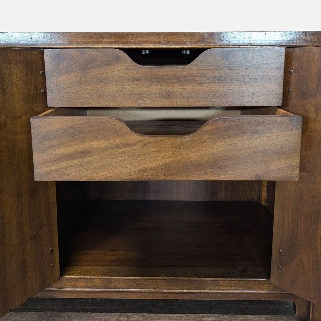 Drexel Heritage Dynasty Burl Walnut Asian-Inspired Credenza