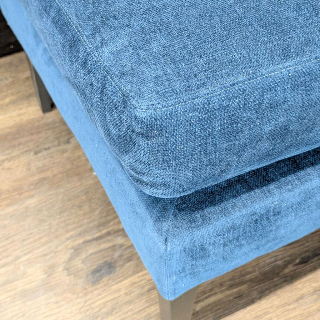 West Elm Blue Sectional Sofa with Right Chaise