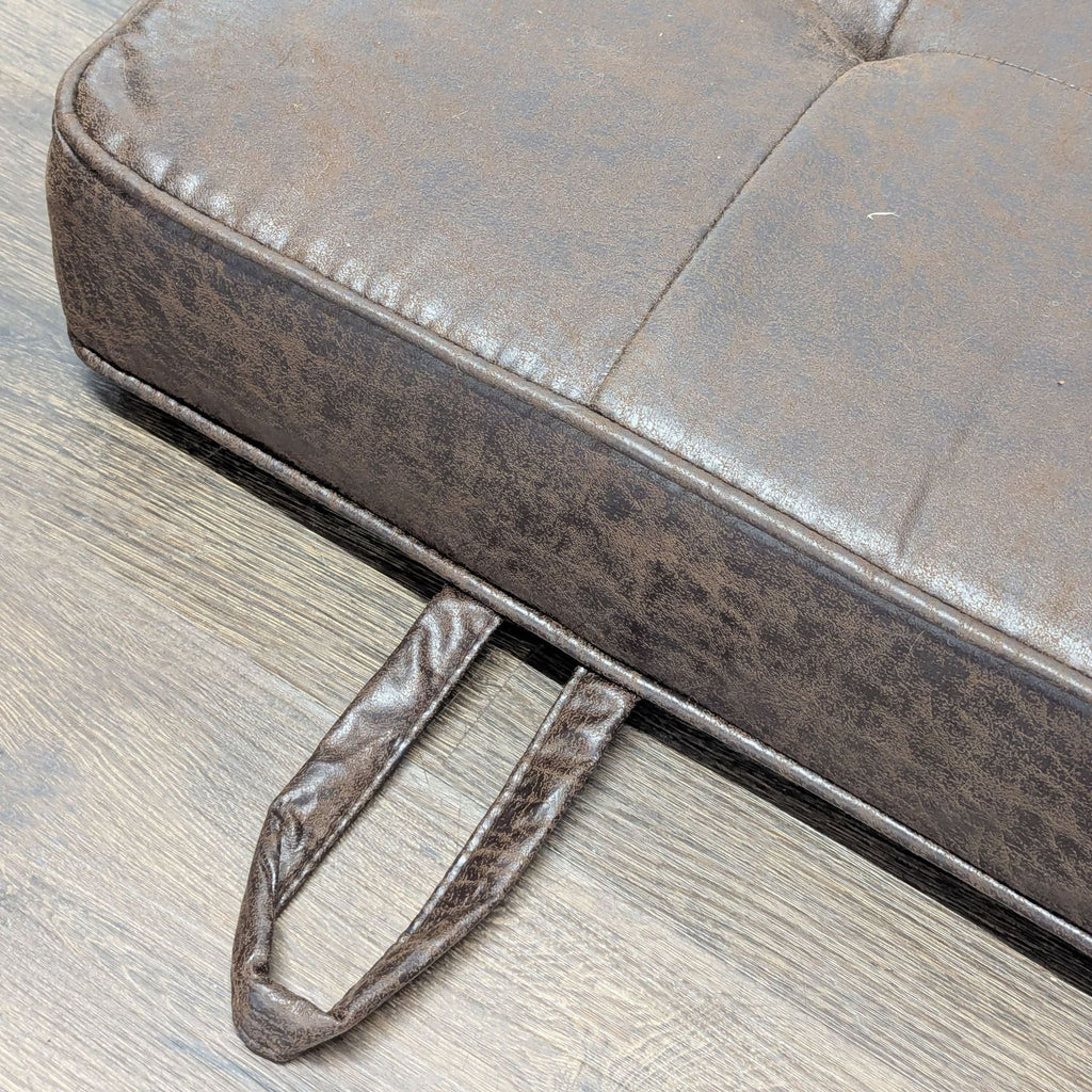 Brown Faux Leather Sleeper Sofa with Cup Holders