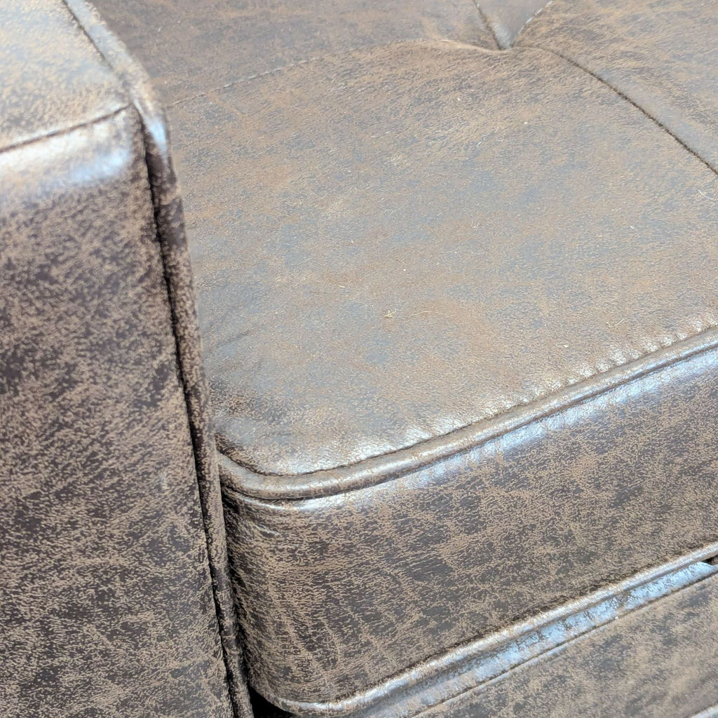 Brown Faux Leather Sleeper Sofa with Cup Holders