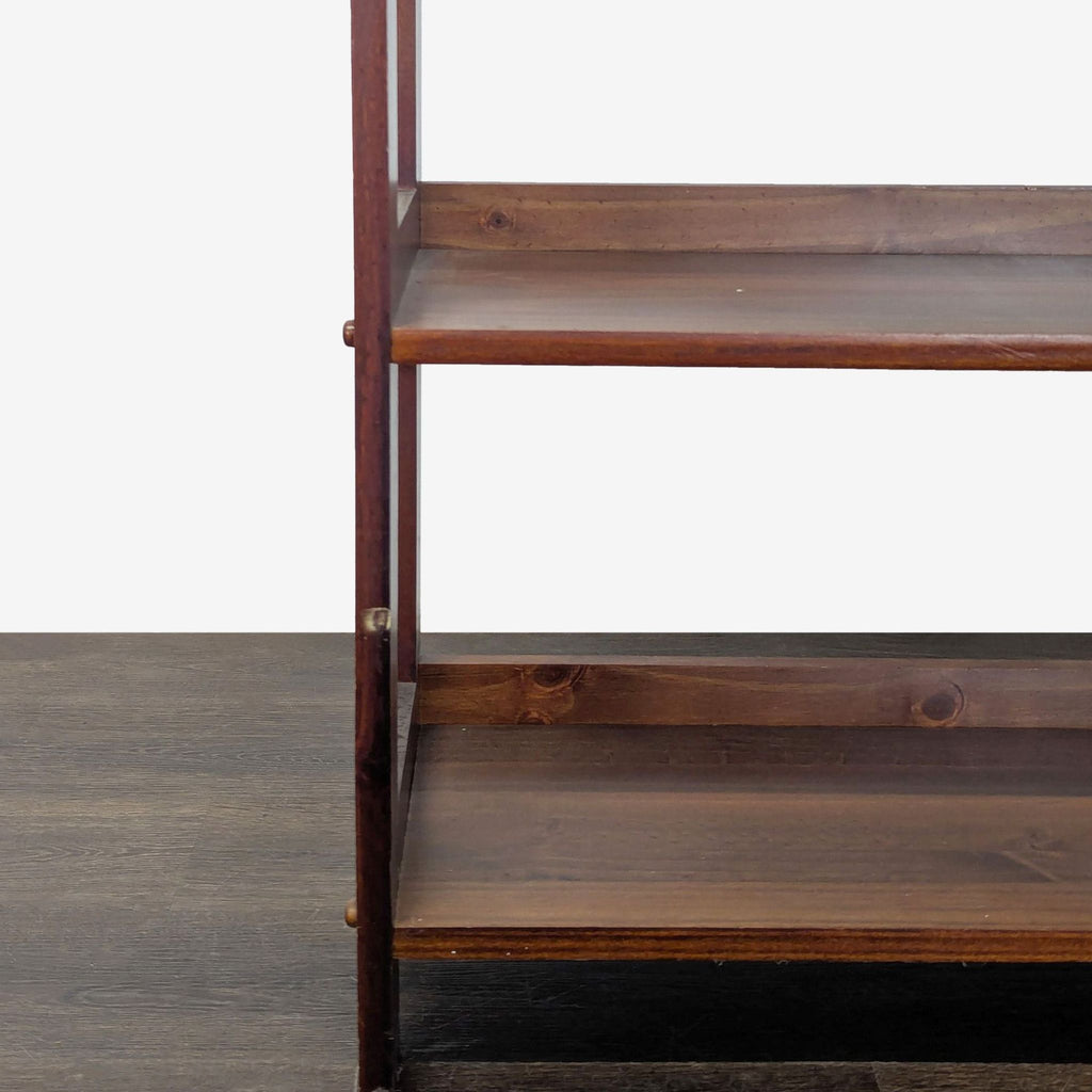 Sturdy 5-Tier Wooden Bookshelf with Dark Brown Finish