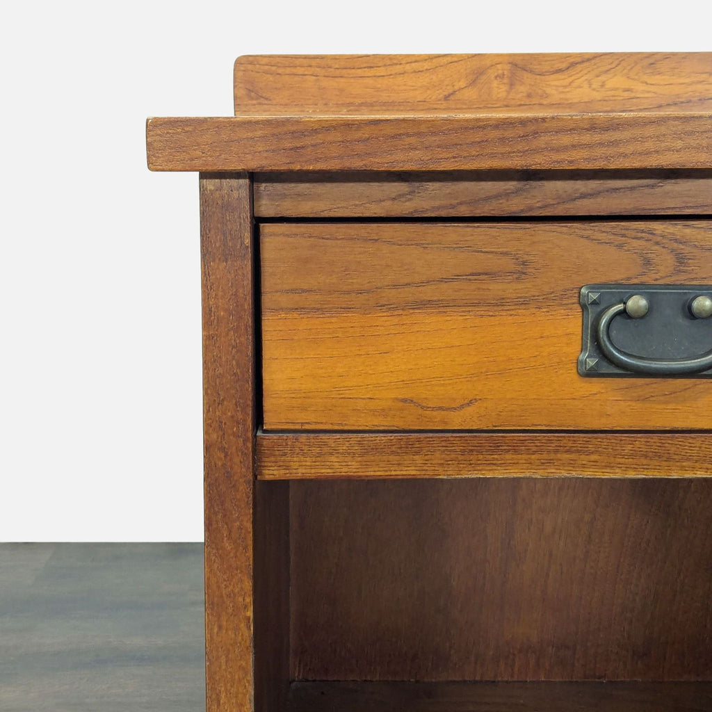 Craftsman Style One Drawer Wood Nightstand with Open Shelf