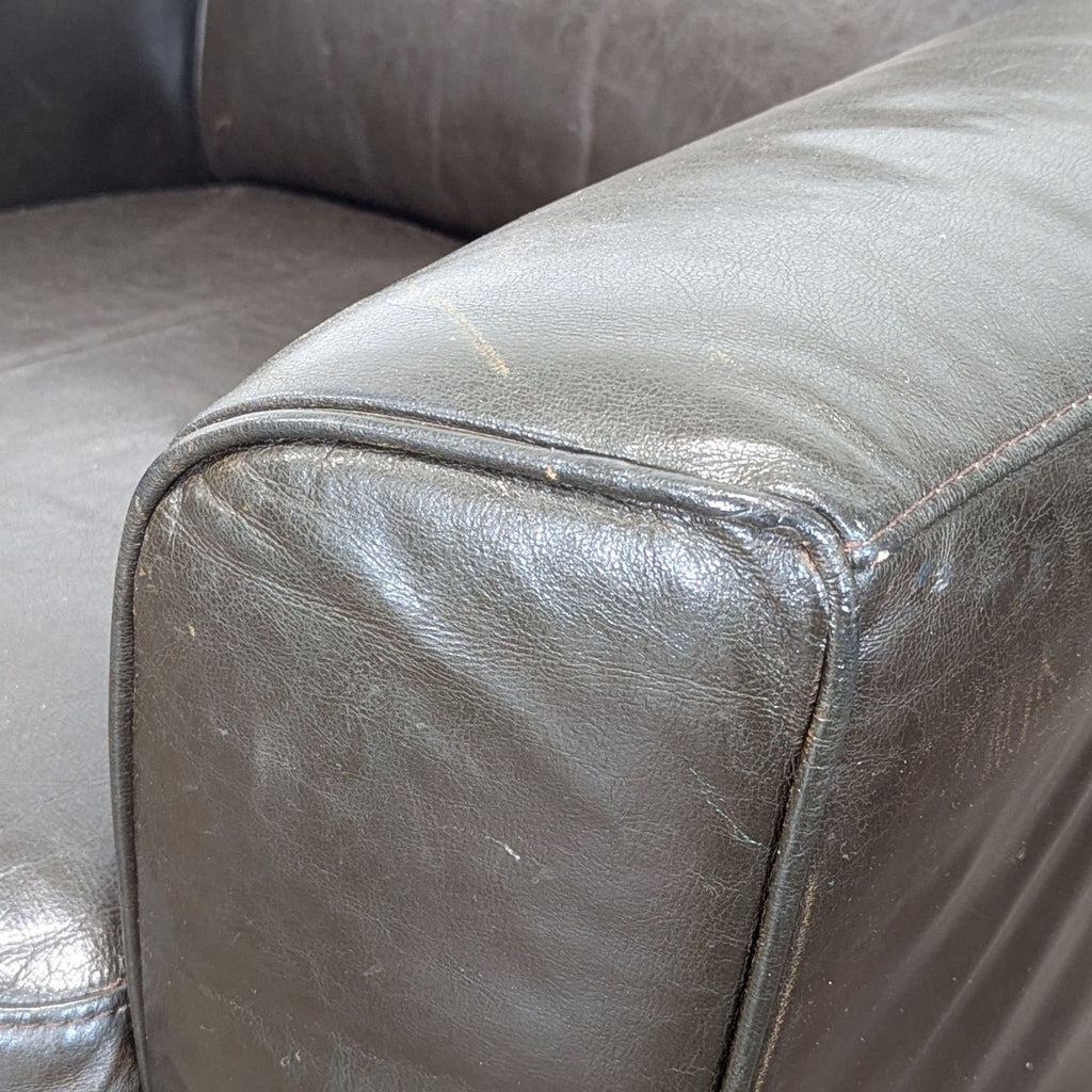 Natuzzi Black Leather Lounge Armchair - Comfortable Modern Seating