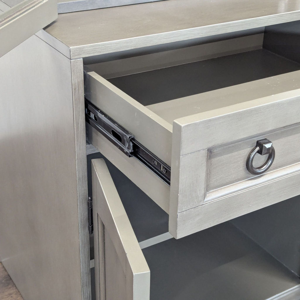 One Drawer Hutch with Glass Doors and Bottom Cabinet