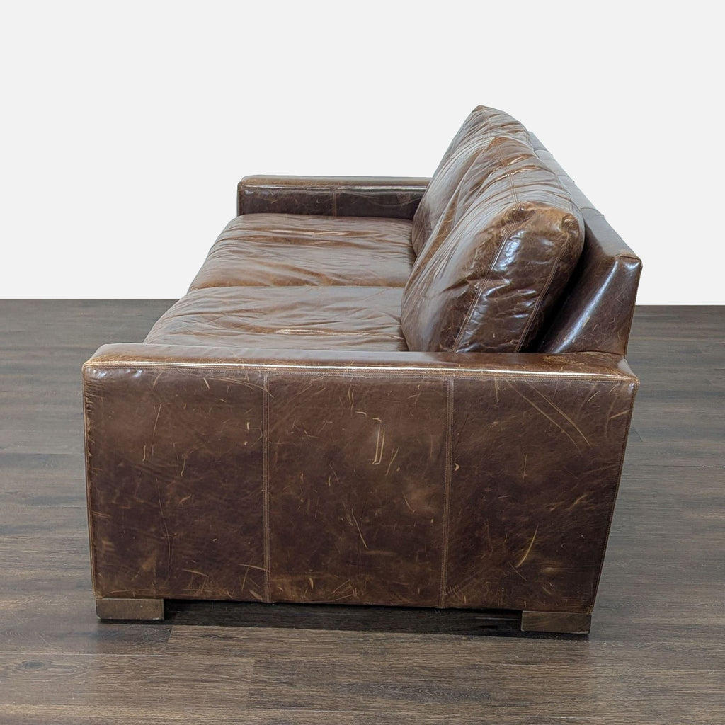 Thrive Furniture Brown Leather 3-Seat Sofa