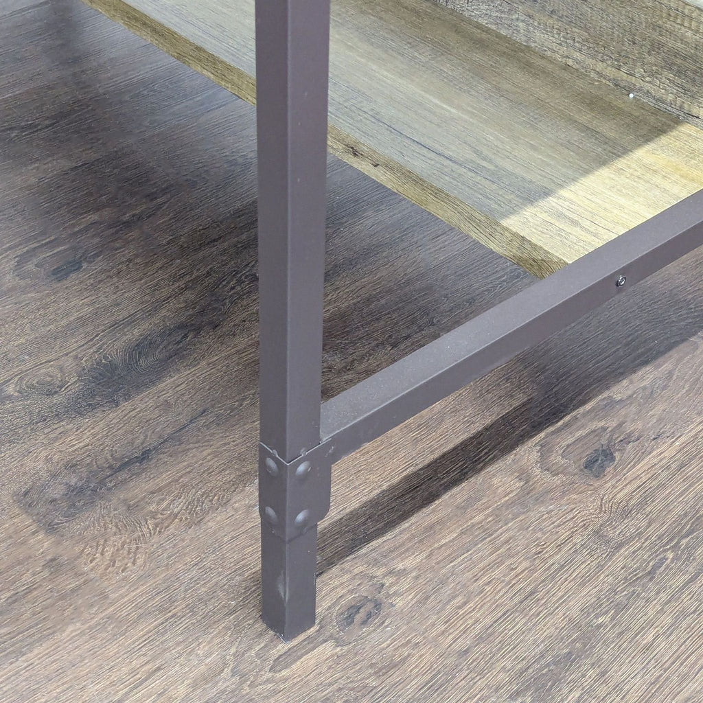 Rustic Industrial Desk with 2 Drawers and Lower Shelf Storage