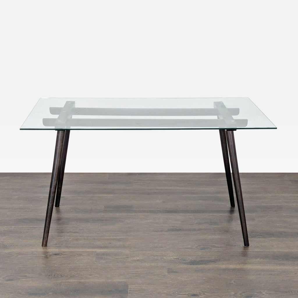 Glass Top Dining Table on Wood Base - Accepted Offer (30.23% discount)
