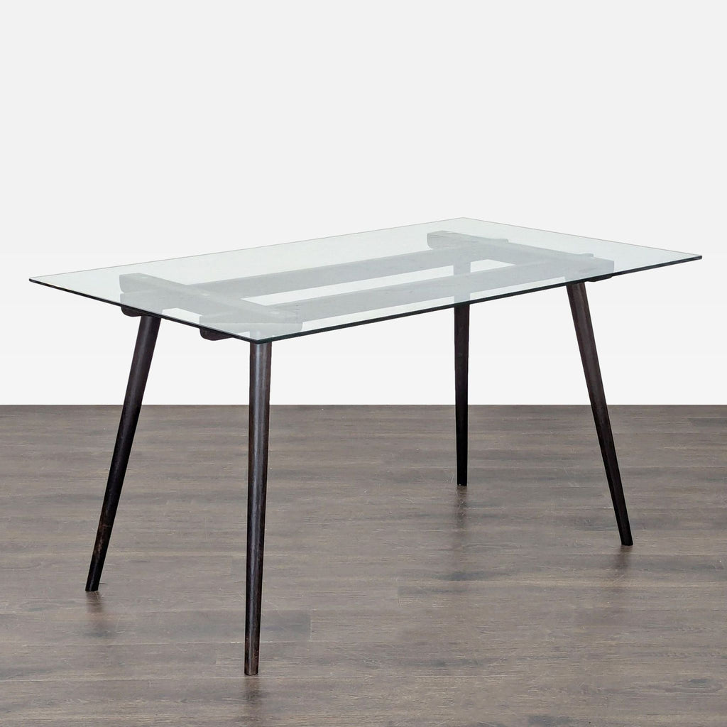 Glass Top Dining Table on Wood Base - Accepted Offer (30.23% discount)