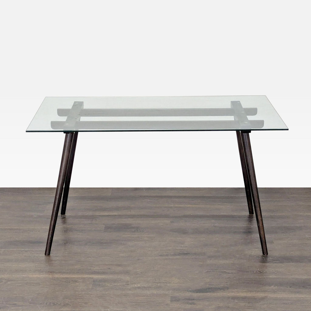 Glass Top Dining Table on Wood Base - Accepted Offer (30.23% discount)