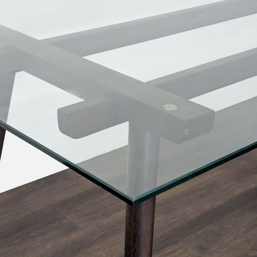 Glass Top Dining Table on Wood Base - Accepted Offer (30.23% discount)