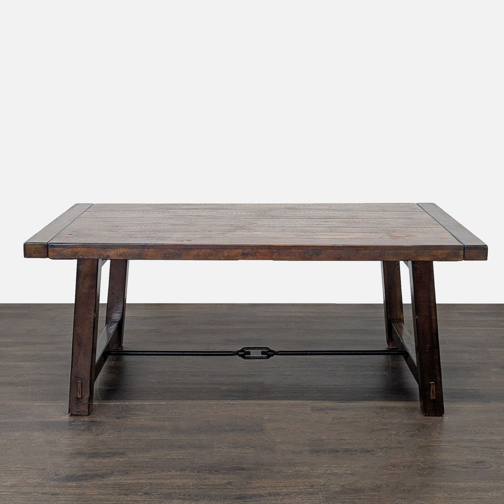 Pottery Barn Benchwright Rustic Wood Extendable Dining Table with 4 Wynn Chairs