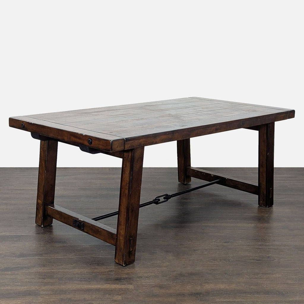 Pottery Barn Benchwright Rustic Wood Extendable Dining Table with 4 Wynn Chairs