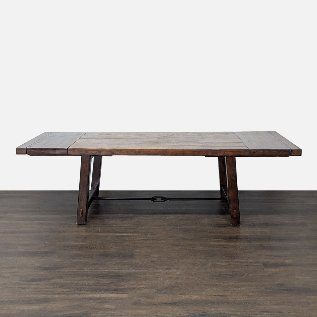 Pottery Barn Benchwright Rustic Wood Extendable Dining Table with 4 Wynn Chairs