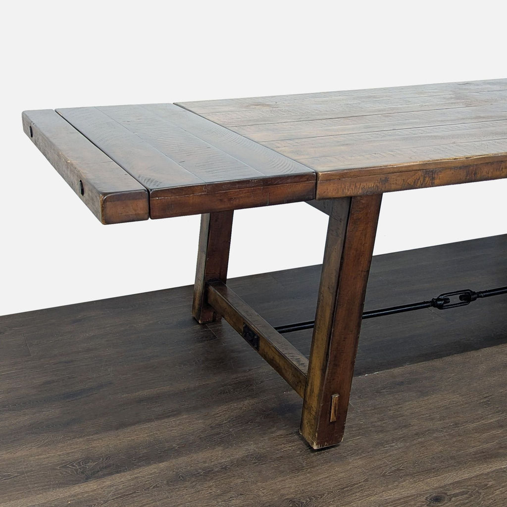 Pottery Barn Benchwright Rustic Wood Extendable Dining Table with 4 Wynn Chairs