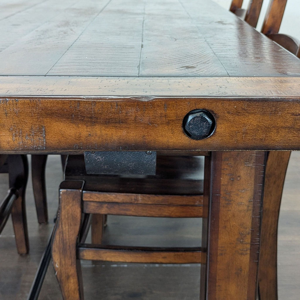 Pottery Barn Benchwright Rustic Wood Extendable Dining Table with 4 Wynn Chairs