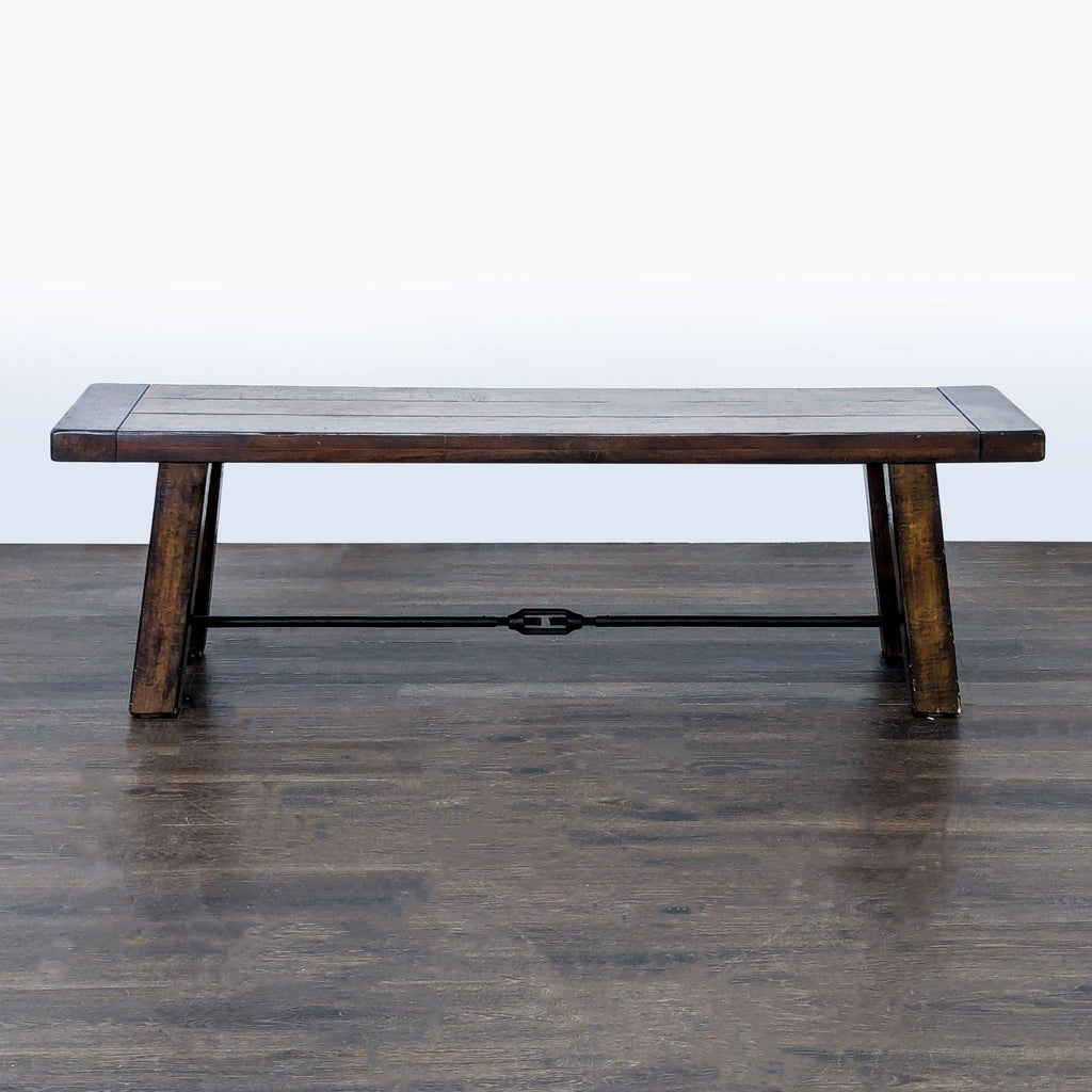 Solid poplar shelf with veneer and MDF, featuring an antique bronze bracket by Pottery Barn.  