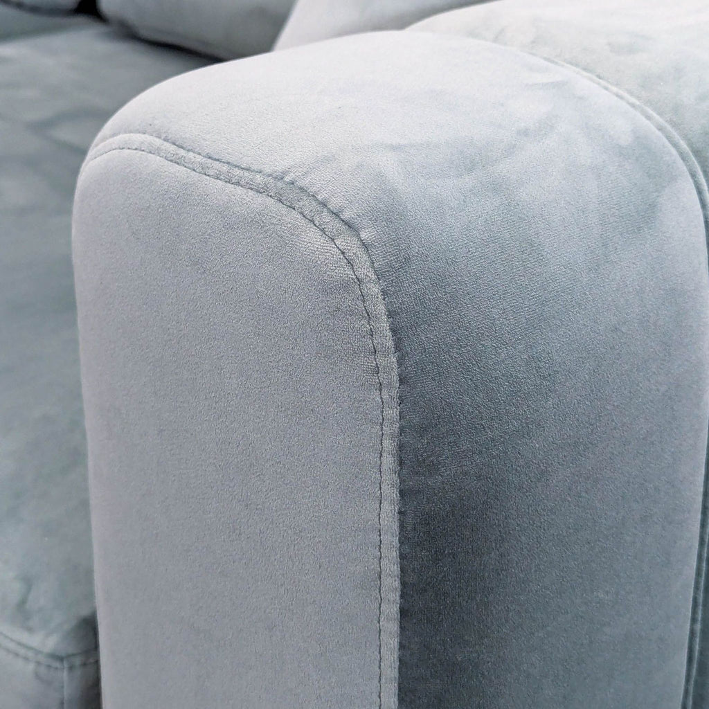 Rove Concepts Modern Light Blue Velvet Sectional Sofa with Ottoman - Accepted Offer (28.10% discount)