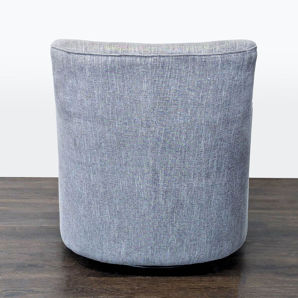 Modern Grey Fabric Swivel Lounge Chair with Button Detail