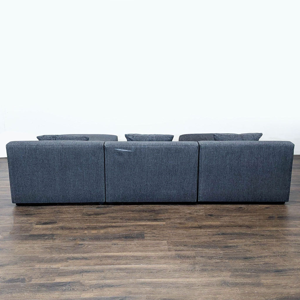 Maiden Home Breuer Modern Dark Gray Sectional with Ottoman and Pillows