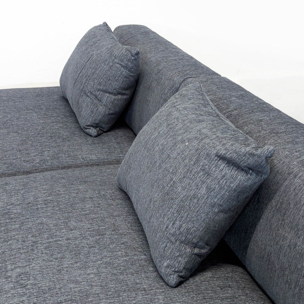 Maiden Home Breuer Modern Dark Gray Sectional with Ottoman and Pillows