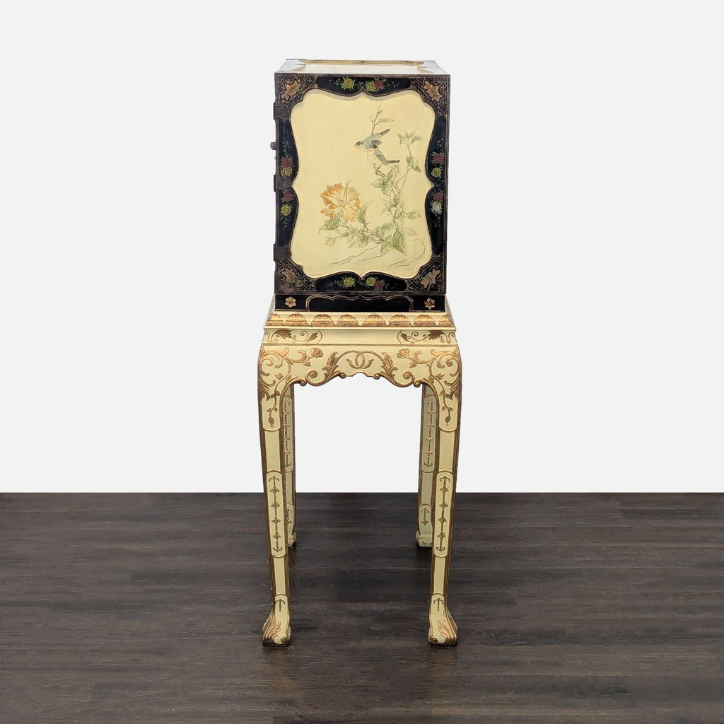 Vintage Chinoiserie Lacquered Jewelry Chest
