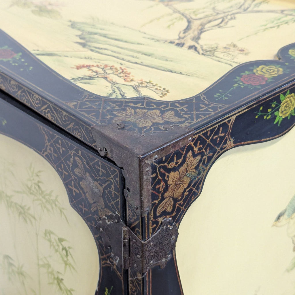 Vintage Chinoiserie Lacquered Jewelry Chest