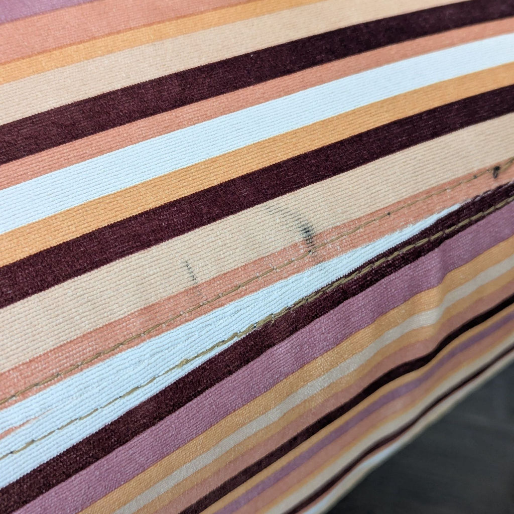 Striped Armless Lounge Chair with Wood Legs