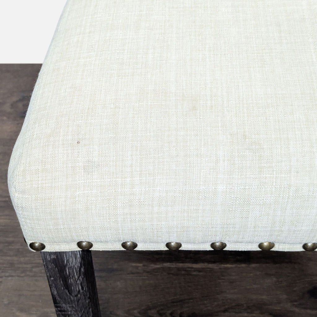 Gracie Oaks Gray Wood Dining Table with 4 Upholstered Nailhead Chairs