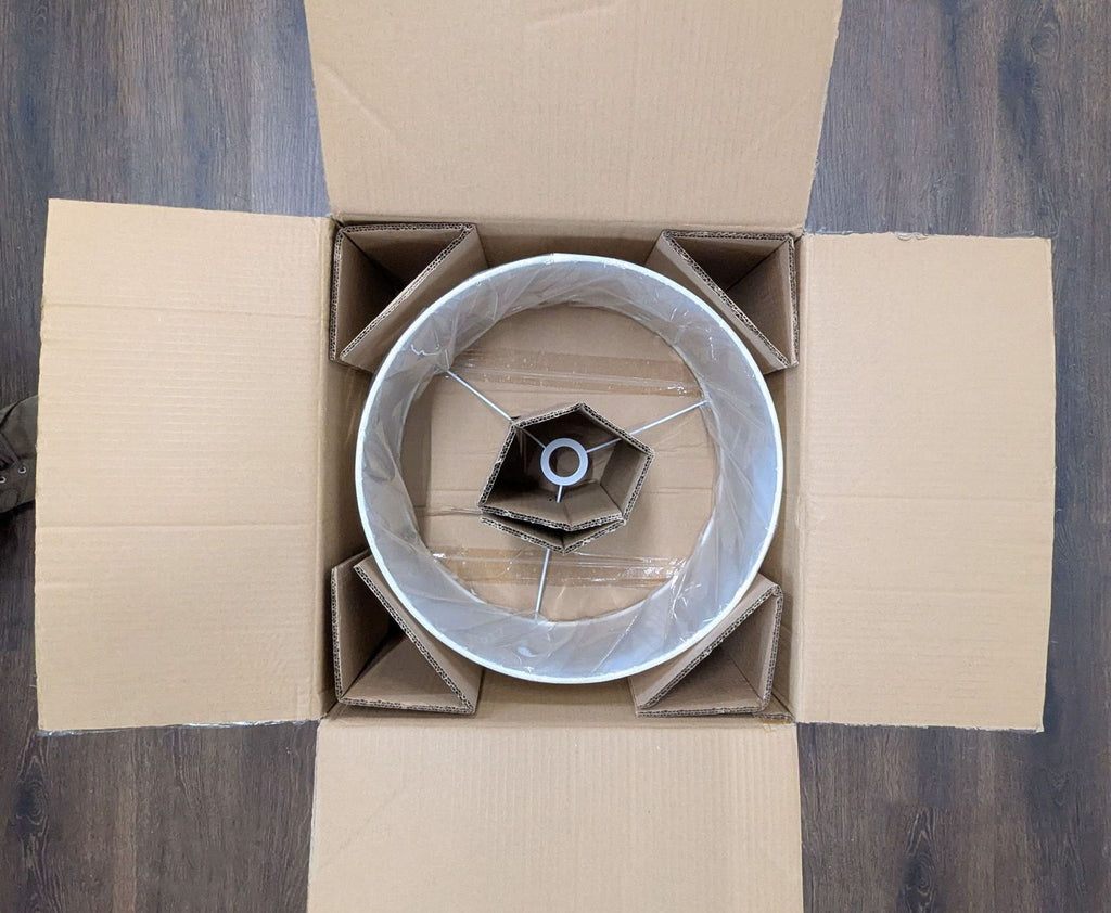 Adesso Eve Floor Lamp with Oak Wood Stand and White Shade New in Box