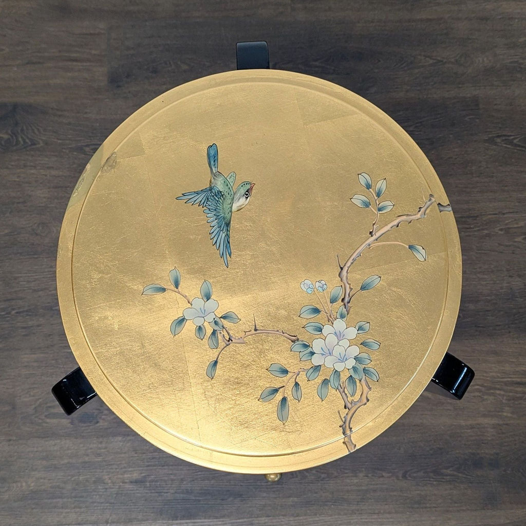 Oriental Hand-Painted Three Drawer Accent Table