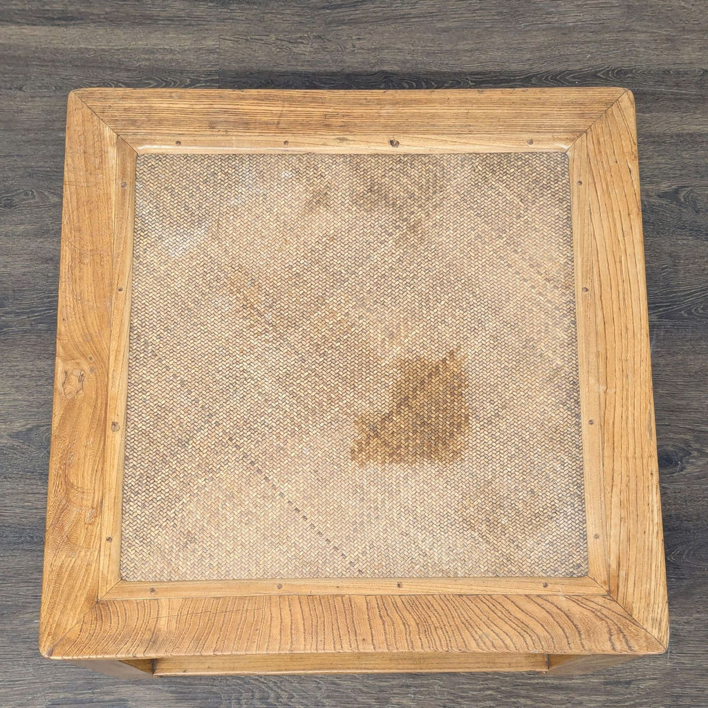 Ming Style Coffee Table with Woven Rattan Top