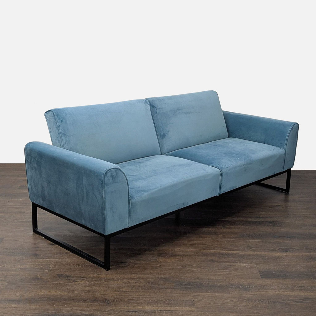 Dorel Home Furnishings Modern Teal Velvet Futon