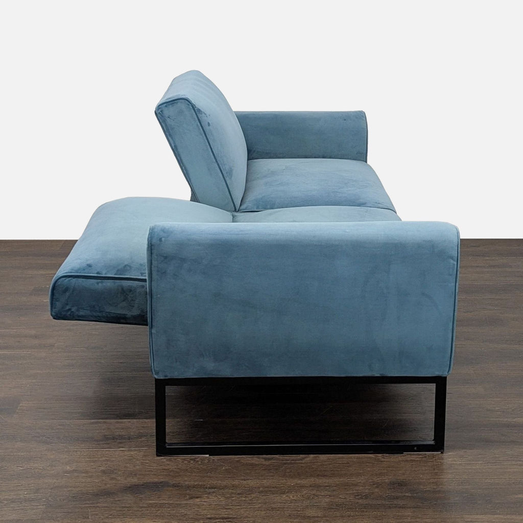 Dorel Home Furnishings Modern Teal Velvet Futon