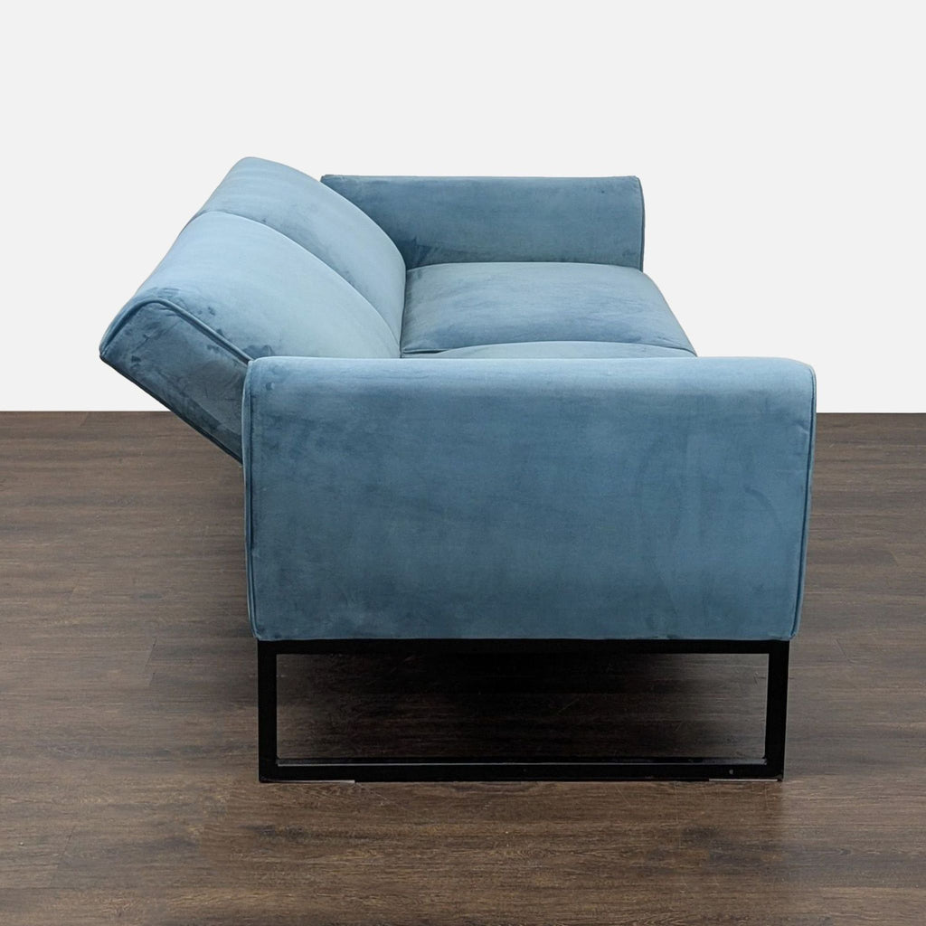 Dorel Home Furnishings Modern Teal Velvet Futon