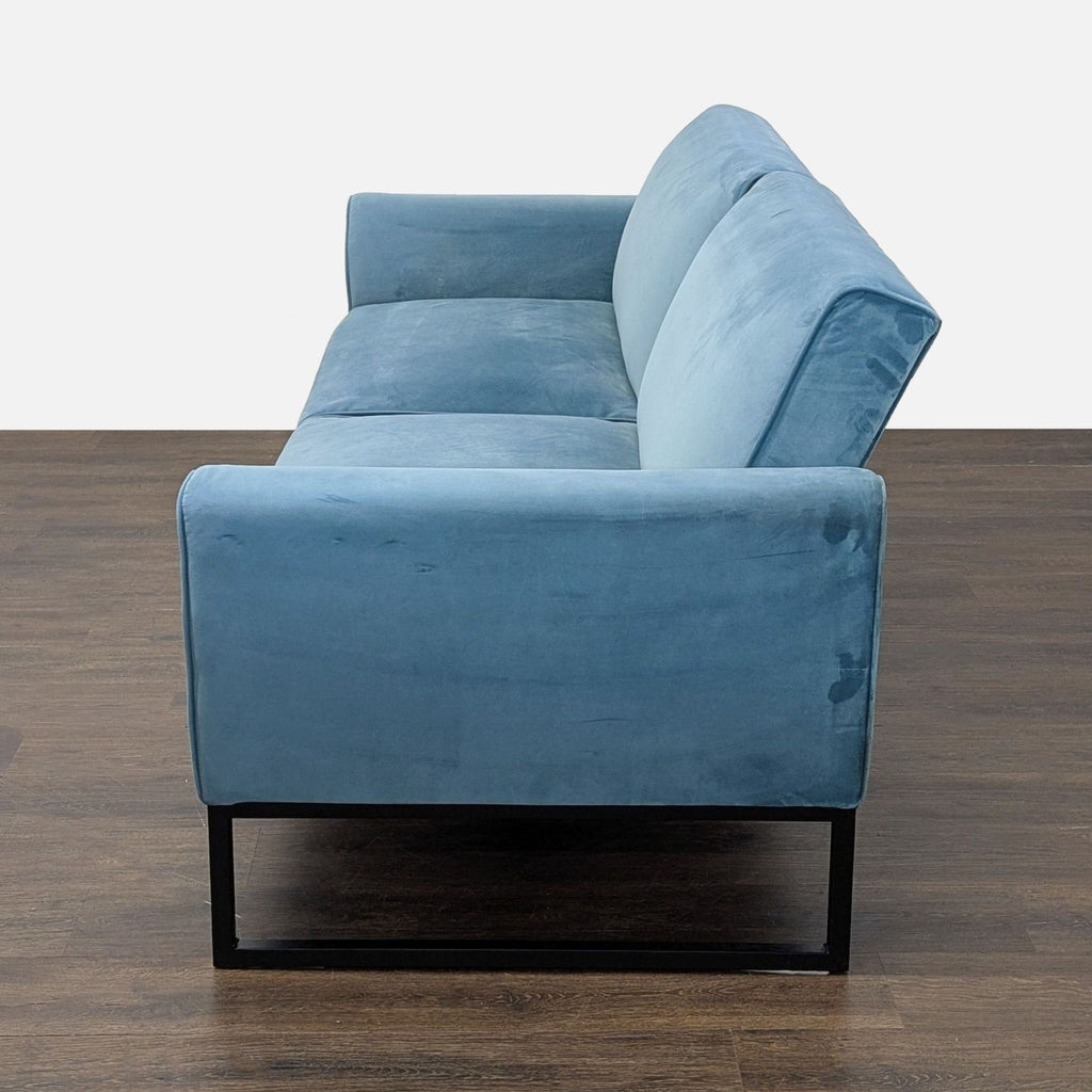 Dorel Home Furnishings Modern Teal Velvet Futon