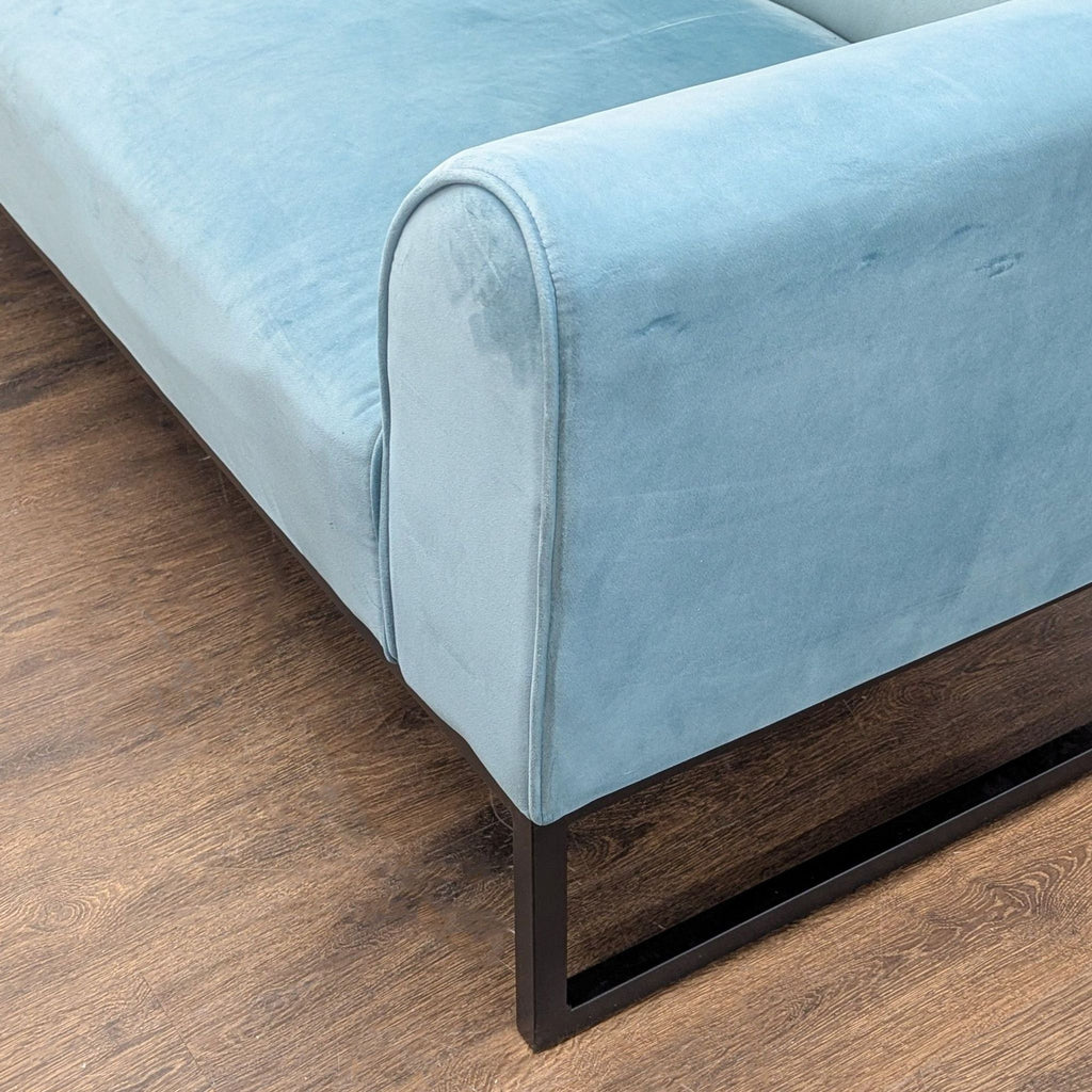 Dorel Home Furnishings Modern Teal Velvet Futon