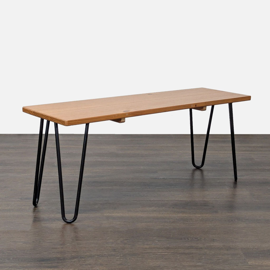 Two Plank Maple Bench on Hairpin Legs - Accepted Offer (16.67% discount)