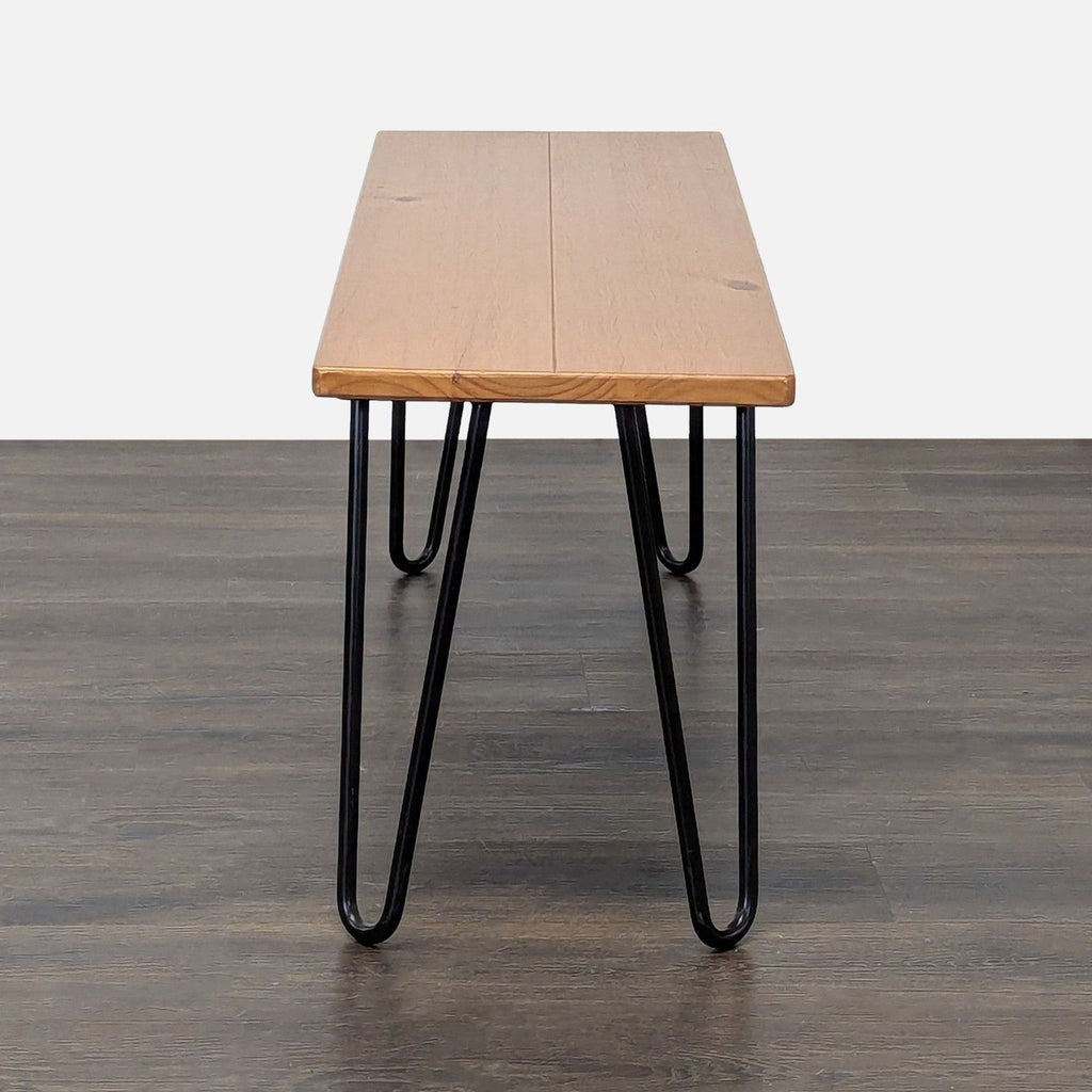 Two Plank Maple Bench on Hairpin Legs - Accepted Offer (16.67% discount)